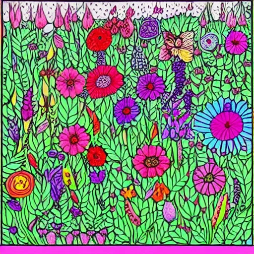 Image similar to detailed colouring-in sheet representative of the flower valley