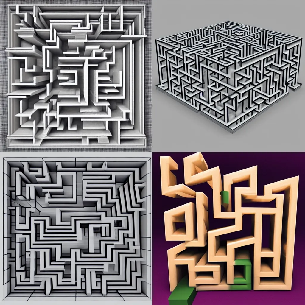 Prompt: 3d maze