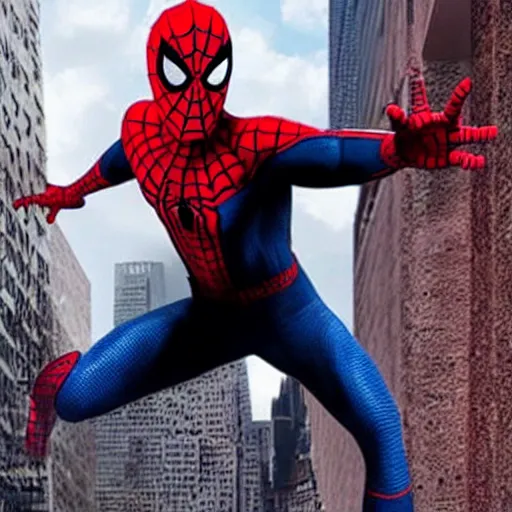 Image similar to spider - man played by the rock, movie poster style