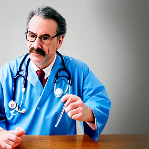 Image similar to Photographic portrait of Dr Mario giving medical advice