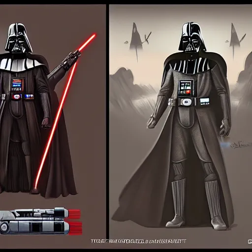 Prompt: darth vader as a redeemed jedi knight, concept art