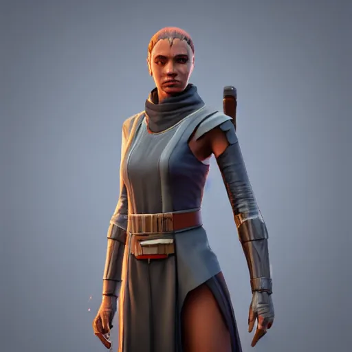 Image similar to 3 d render of a jedi knight from the old republic era rendered by unreal engine 5