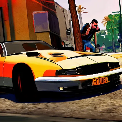 Image similar to gta 6 in colour painting