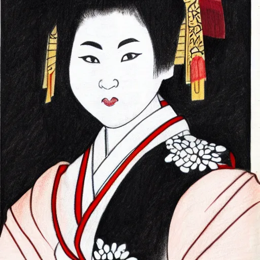 Image similar to a drawing by guido creapax of a geisha