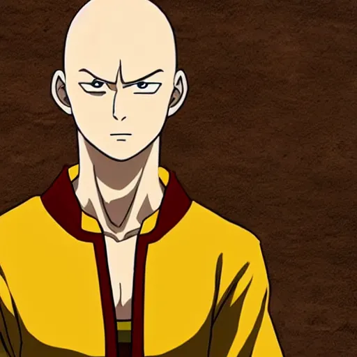 Image similar to portrait of saitama in the style of avatar the last airbender