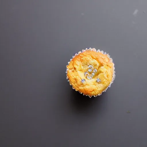 Prompt: diamond embedded in muffin