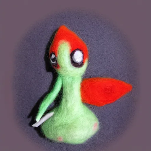 Prompt: a needle felted Gardevoir, needle felting art.