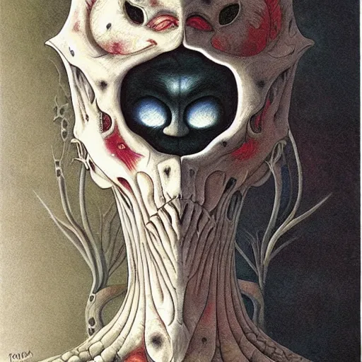 Image similar to Ghost Face from Scream, artwork by Daniel Merriam,