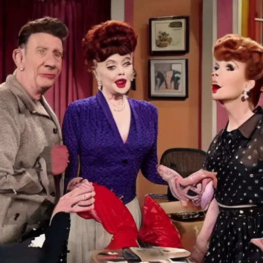 Prompt: i love lucy but filmed in 2 0 2 1