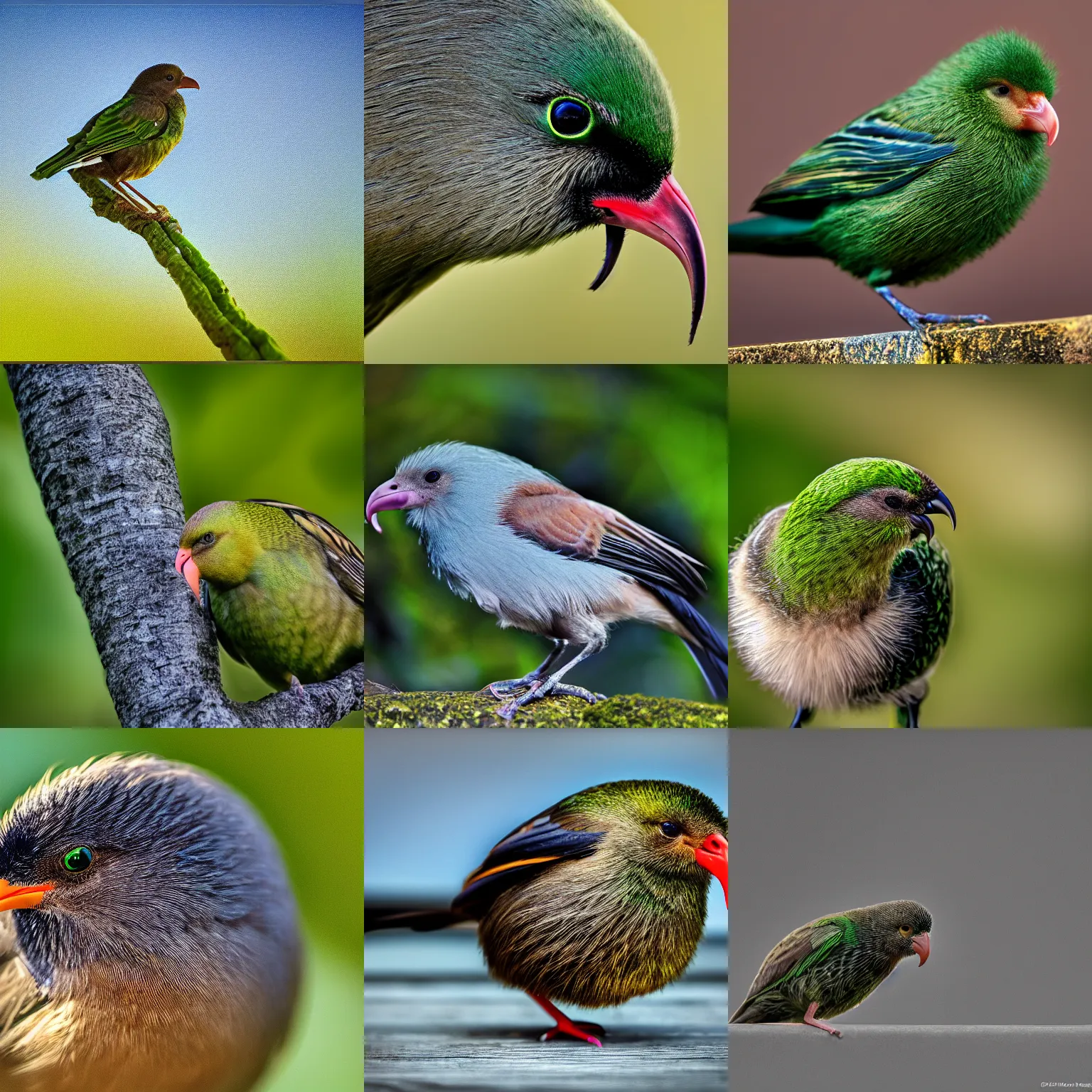 Prompt: kiwi bird, XF IQ4, 150MP, 50mm, f/1.4, ISO 200, 1/160s, natural light, Adobe Photoshop, Adobe Lightroom, DxO Photolab, polarizing filter, Sense of Depth, AI enhanced, HDR