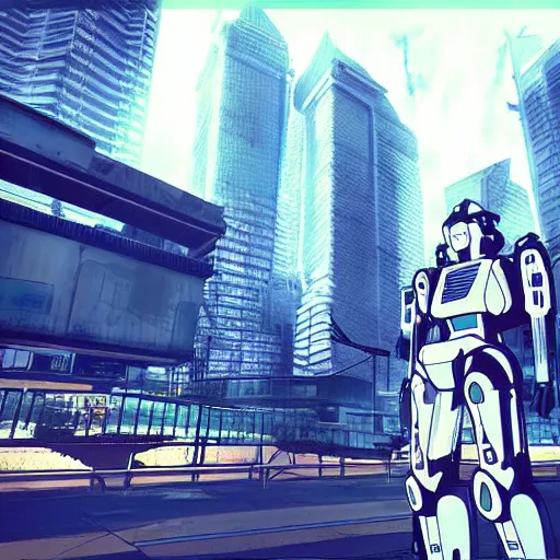 Prompt: “arasaka tower grounds being patrolled by mechs. Dystopian Anime background art in the style of Akira. HD hyperrealistic 8K photomode.”