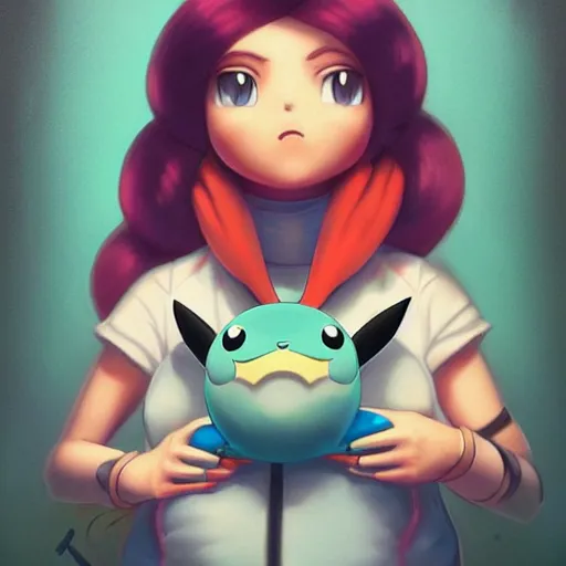 Prompt: Lofi Pokemon portrait, Pixar style, by Tristan Eaton Stanley Artgerm and Tom Bagshaw.