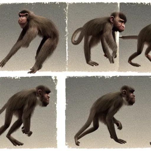 Image similar to key frames for a monkey running