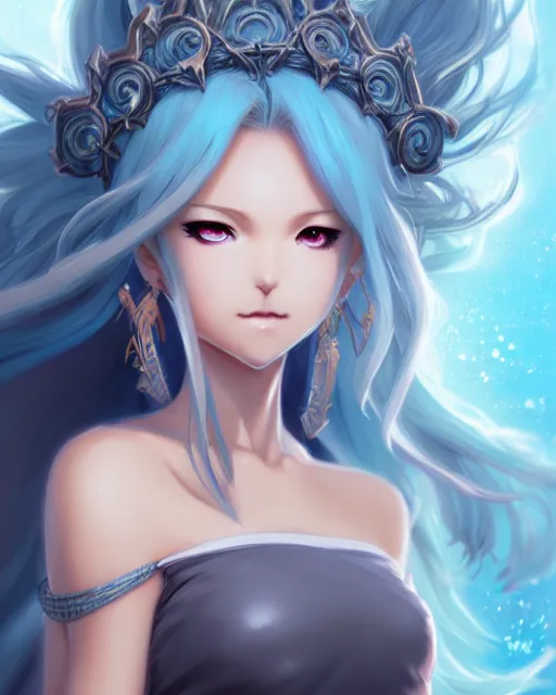 Prompt: character concept art of an anime stormy cloud goddess | | cute - fine - face, pretty face, realistic shaded perfect face, fine details by stanley artgerm lau, wlop, rossdraws, james jean, andrei riabovitchev, marc simonetti, and sakimichan, trending on artstation