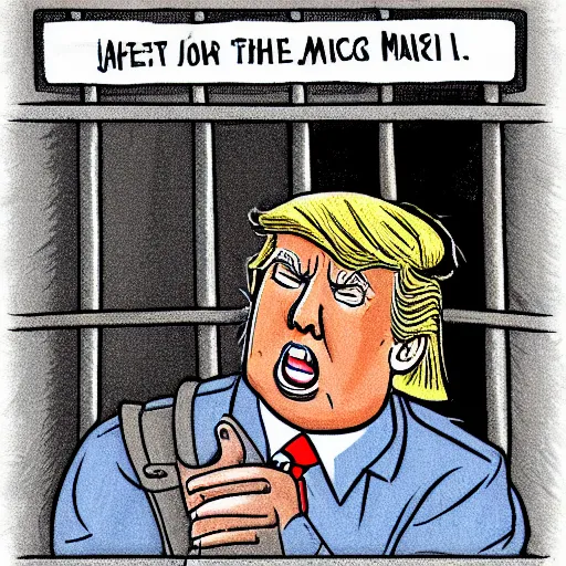 Prompt: Trump crying in jail.