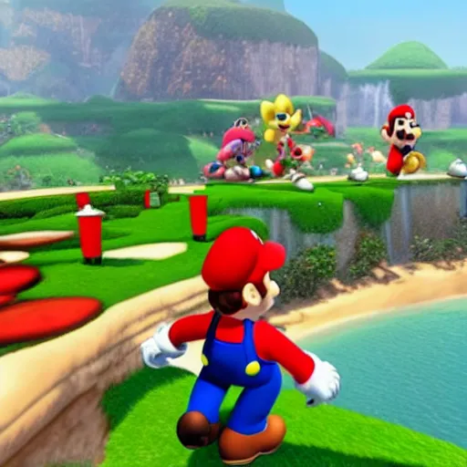 Prompt: what mario graphics will look like in 2 0 1 4, unreal engine, realistic, 4 k, hdr