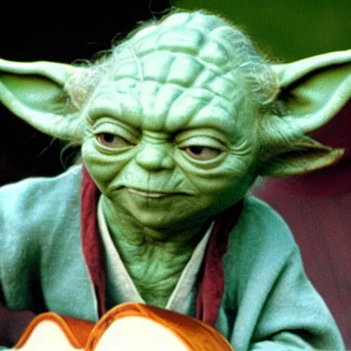 Image similar to yoda performing at woodstock