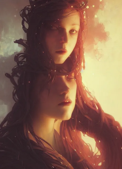 Image similar to woman covered by black oil, intricate lights, phoenix, bio luminescent, plasma, by ruan jia and artgerm and range murata and wlop and ross tran and william - adolphe bouguereau and beeple. key art. fantasy illustration. award winning, artstation, intricate details, realistic, hyperdetailed, 8 k resolution.