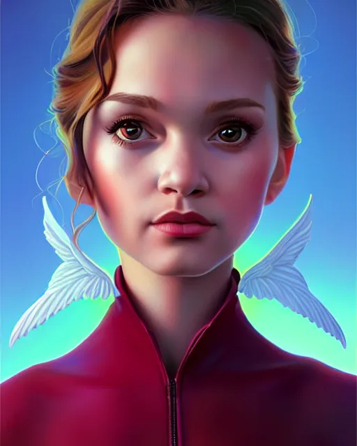 Image similar to 3 / 4 longshot of portrait of powerful cute disney girl with wings, digital painting, artstation, concept art, smooth, sharp focus, illustration, disney, symmetry face, fine details. art by alex ross, brittney lee