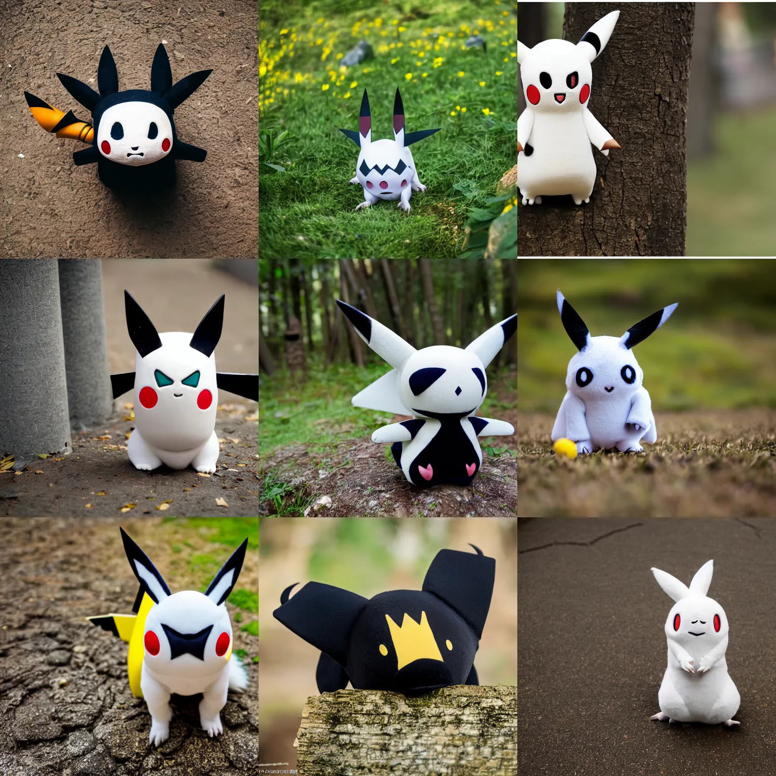 Prompt: The pokemon mimikyu as a real life animal, nature photography, outdoors, XF IQ4, f/1.4, ISO 200, 1/160s, 8K, RAW, unedited