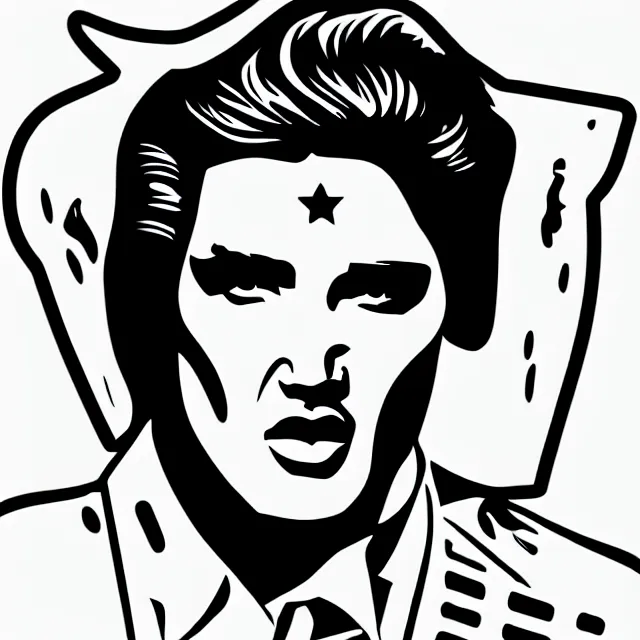 Image similar to svg sticker art of a elvis