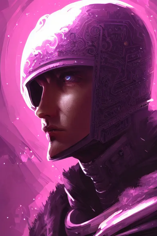 Prompt: a portrait of the cyberpunk medieval - styled king, purple eyes, high - contrast, intricate, elegant, highly detailed, digital painting, artstation, concept art, smooth, sharp focus, illustration