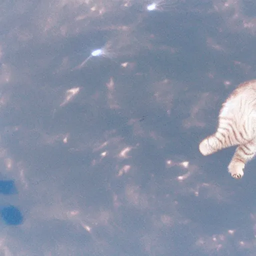 Image similar to NASA'S cat flying over the space, photo