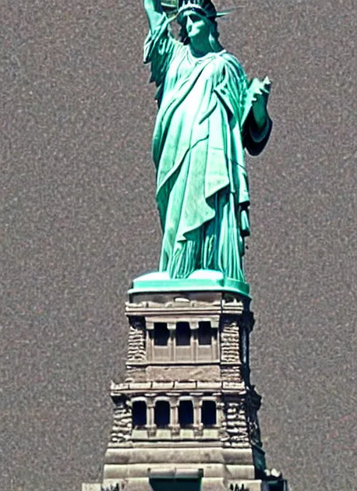 Prompt: the statue of liberty has the face of the devil