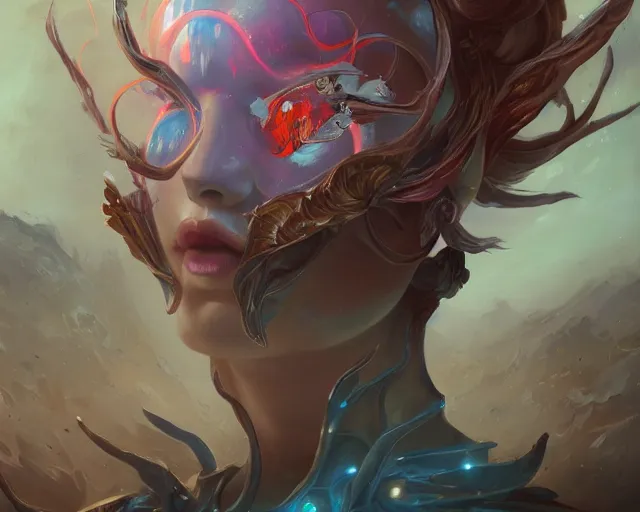 Image similar to portrait of a beautiful cybernetic emanation from angelarium, by pete mohrbacher and artgerm and wlop, digital art, highly detailed, intricate, fantasy, mystical, Trending on Artstation HQ, deviantart, unreal engine, 4K UHD image