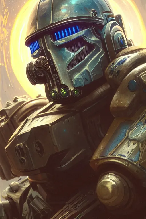 Image similar to character portrait closeup harrison ford cyberpunk starcraft terran bioshock warhammer 4 0 k space marine stormtrooper, character design, painting by gaston bussiere, dan mumford, moebius, katsuya terada, frank frazetta, tom of finland, trending on artstation