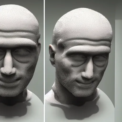 Image similar to 3 dprinted head scary