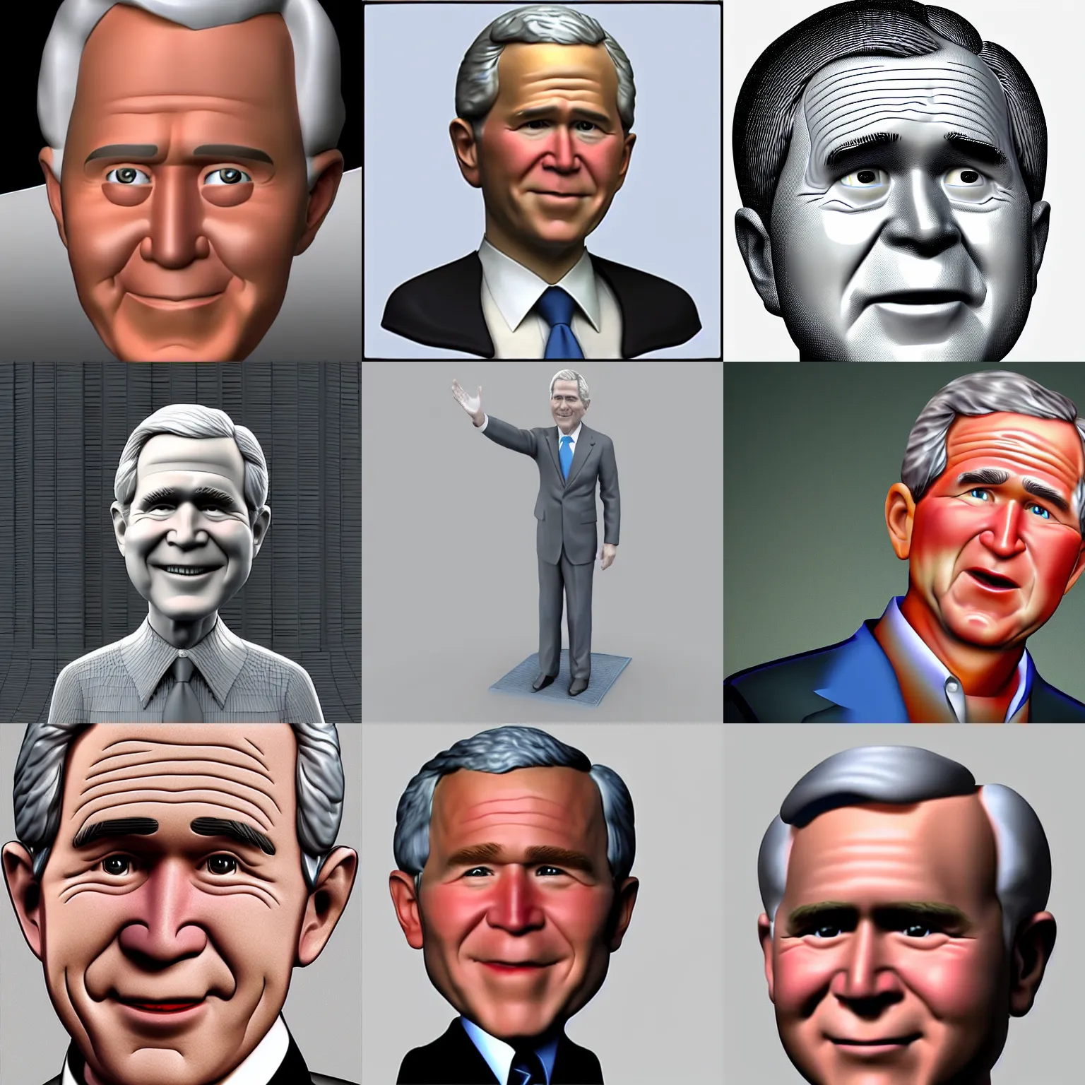 Prompt: george w bush as a 3 d rendered cartoon
