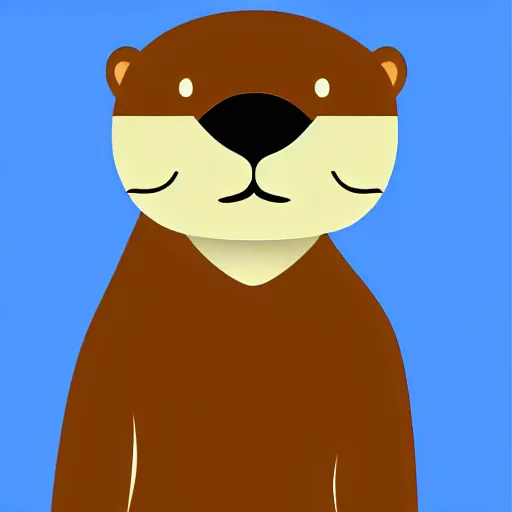 Prompt: an otter in dress, avatar image, digital art, minimalism