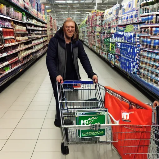 Image similar to doctor doom shopping in ALDI