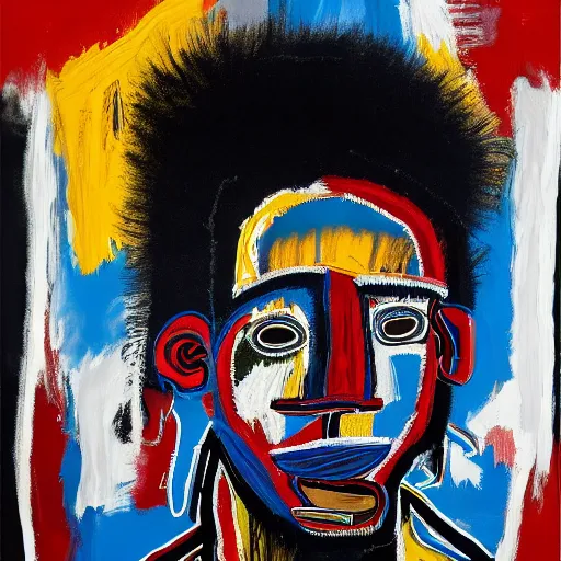 Image similar to A extremely highly detailed majestic hi-res beautiful immaculate head and shoulders painting of a strong black african man by Jean-Michel Basquiat, 8k, high textures, hyper sharp, insanely detailed and intricate, super detailed, 4k HDR high quality