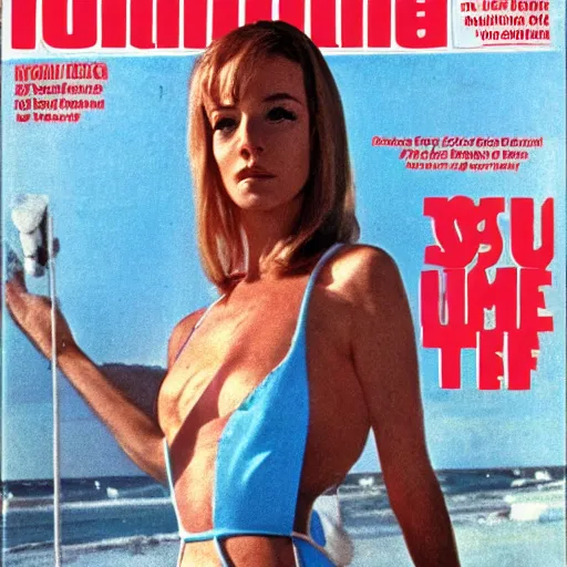 Prompt: Walter White on the cover of Swimsuit Illustrated (1967)