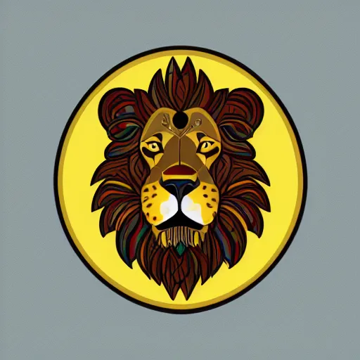 Image similar to lion subject, sticker, highly detailed, colorful, illustration, smooth and clean vector curves, no jagged lines, vector art, logo