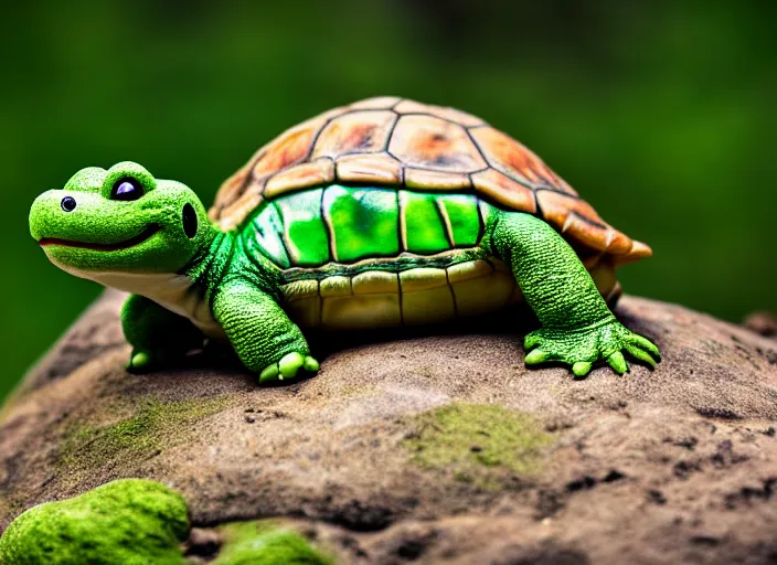 Image similar to national geographic wildlife photo of real life yoshi yoshi in real life in the wild, dinosaur turtle, 8 k, 8 5 mm f 5. 6