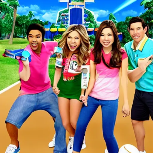 Prompt: cast of icarly in wii sports resort