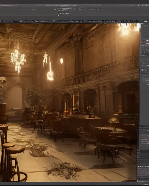 Image similar to highly detailed vfx espresso, stephen bliss, unreal engine 5, global illumination, detailed and intricate environment