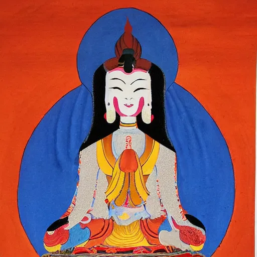 Image similar to Liv Tyler in a Thangka art painting