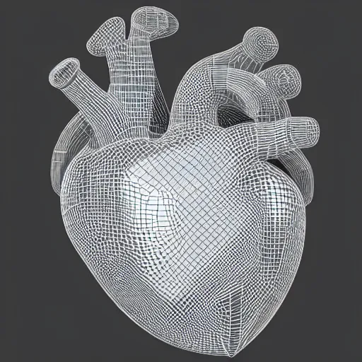 Prompt: highly detailed, anatomically accurate, 3D model of a human heart, made out of glass, ambient lighting, award winning, stunning