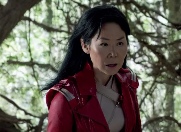 Prompt: film still of amy wong in the new scifi movie, 4 k