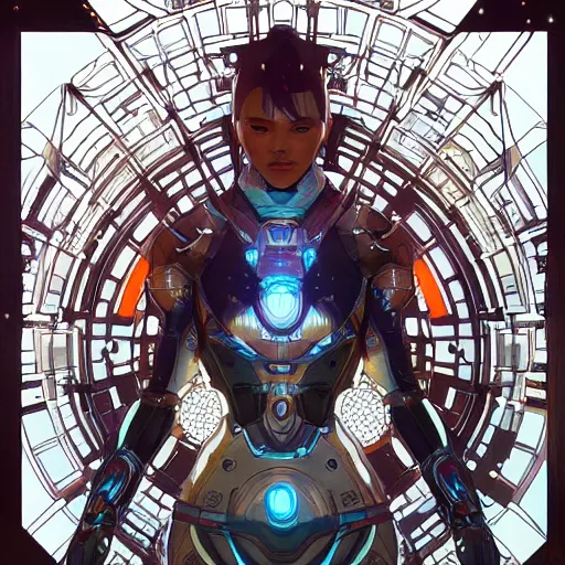 Prompt: symmetry! abstract futuristic robotic, apex legends, epic lighting, pen drawing illustration, ultra detailed, art by artgerm and greg rutkowski and alphonse mucha