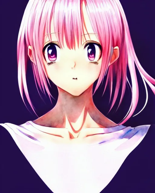 portrait of a very very beautiful anime girl with chin | Stable ...