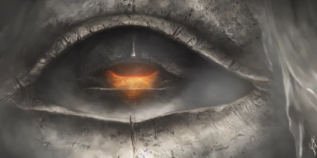 Image similar to the eye of sauron from lord of the rings, the great eye, shadow of mordor, lord of the rings, jrr tolkien, hd, 8 k rpg, dungeons and dragons, elden ring, adventure, environment, smooth, sharp focus, deviantart, artstation