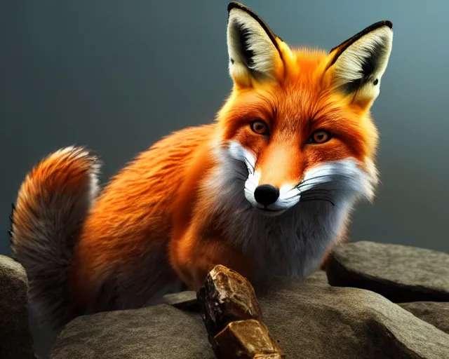 Prompt: a portrait of a fox with a fish in its mouth, cinematic, 8 k, raytracing, fantasy artwork, detailed, realistic