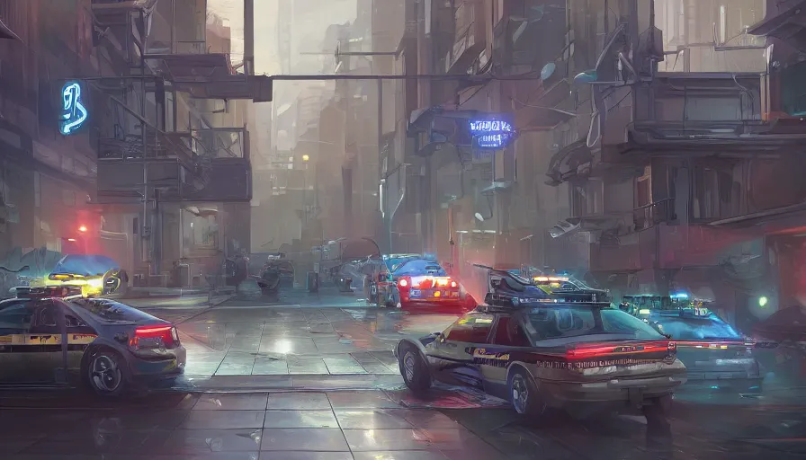 Image similar to Digital painting of Raccoon Police Department, hyperdetailed, artstation, cgsociety, 8k