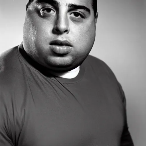 Prompt: fat ronaldo nazario by yousuf karsh, head and shoulders, faint smile