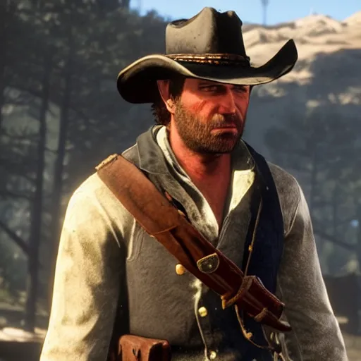 Prompt: arthur morgan fromred dead redemption